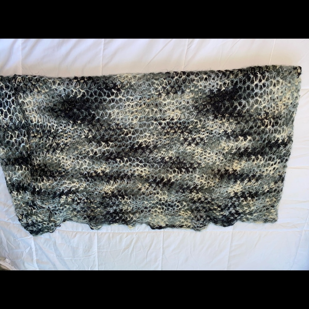 Grey and white scarf